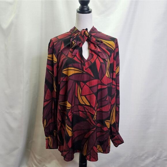 City Chic Vivian High Neck Floral Blouse Size XS/14 - Picture 4 of 12